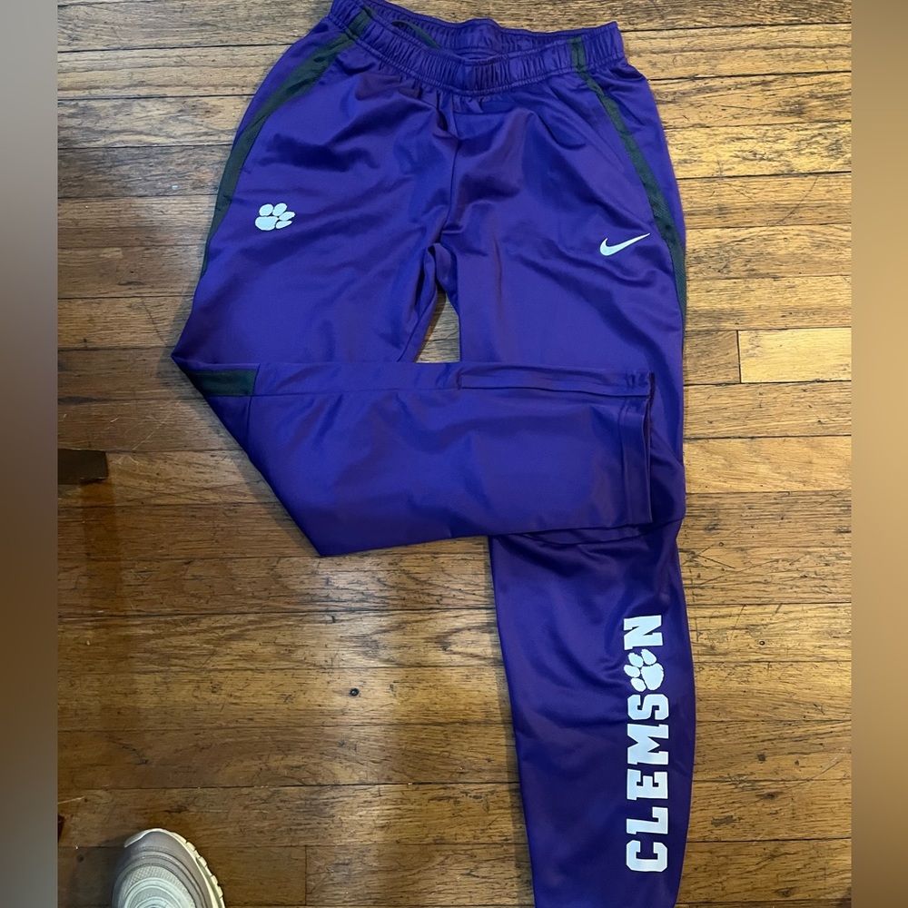 Nike Clemson joggers, purple and black, size M